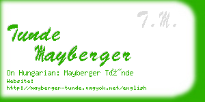 tunde mayberger business card